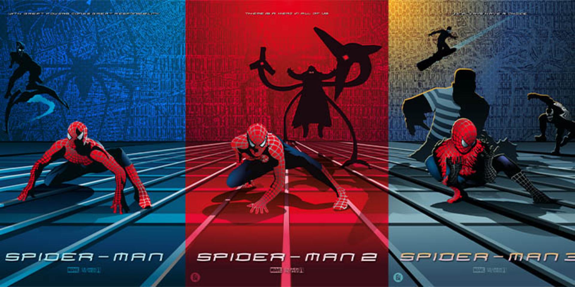 کاور‌های مختلف سه‌گانه spider-man به‌کارگردانی سم ریمی