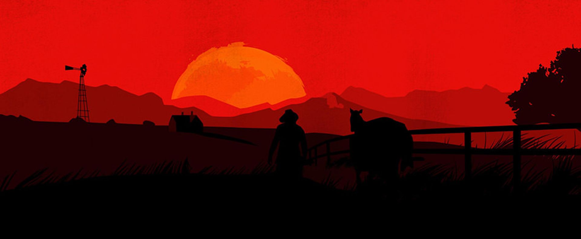 غروب آفتاب در بازی Red Dead Redemption 2