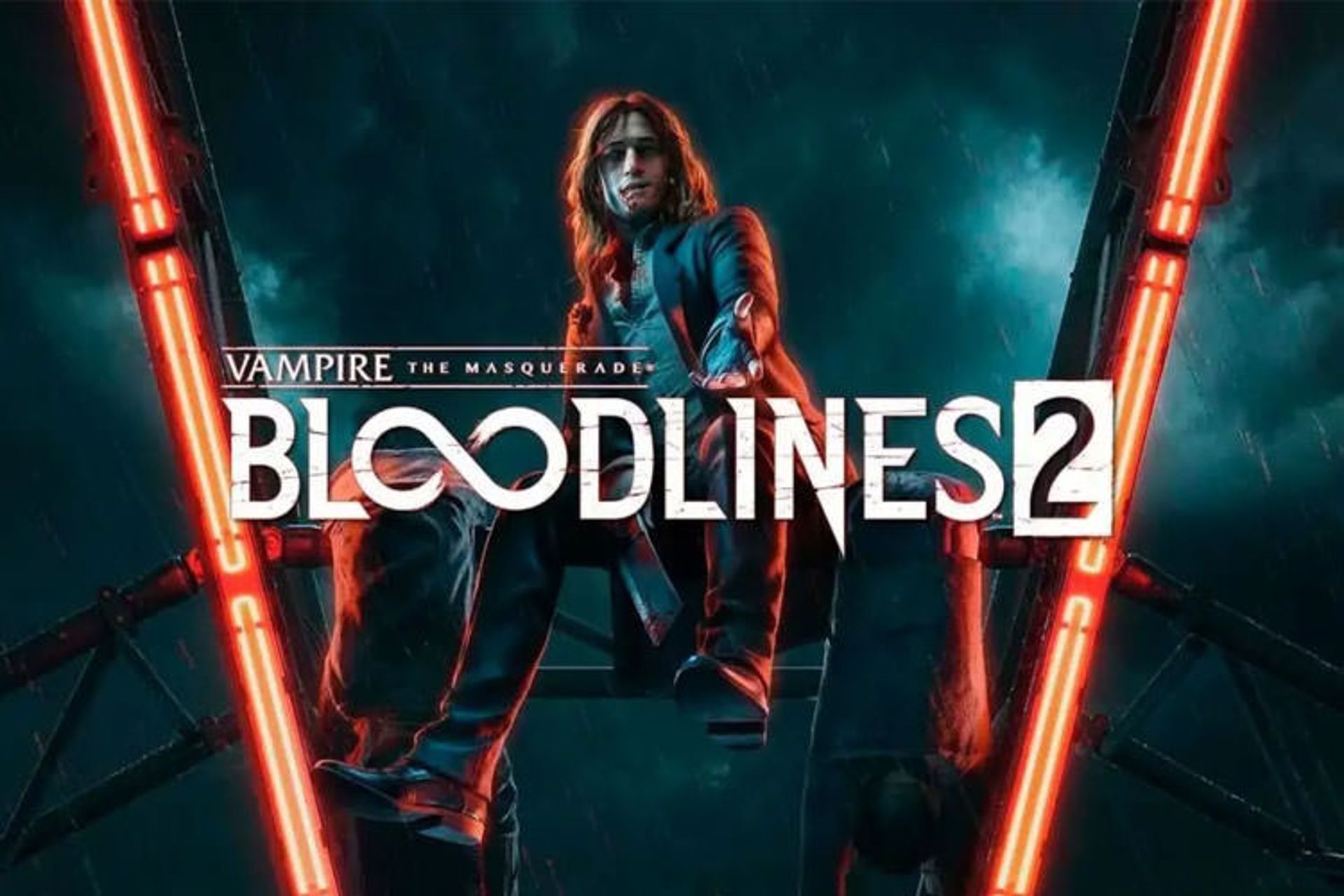 کاراکتر داستانی Vampire: The Masquerade - Bloodlines 2 روی میله‌ در ارتفاع نشسته است