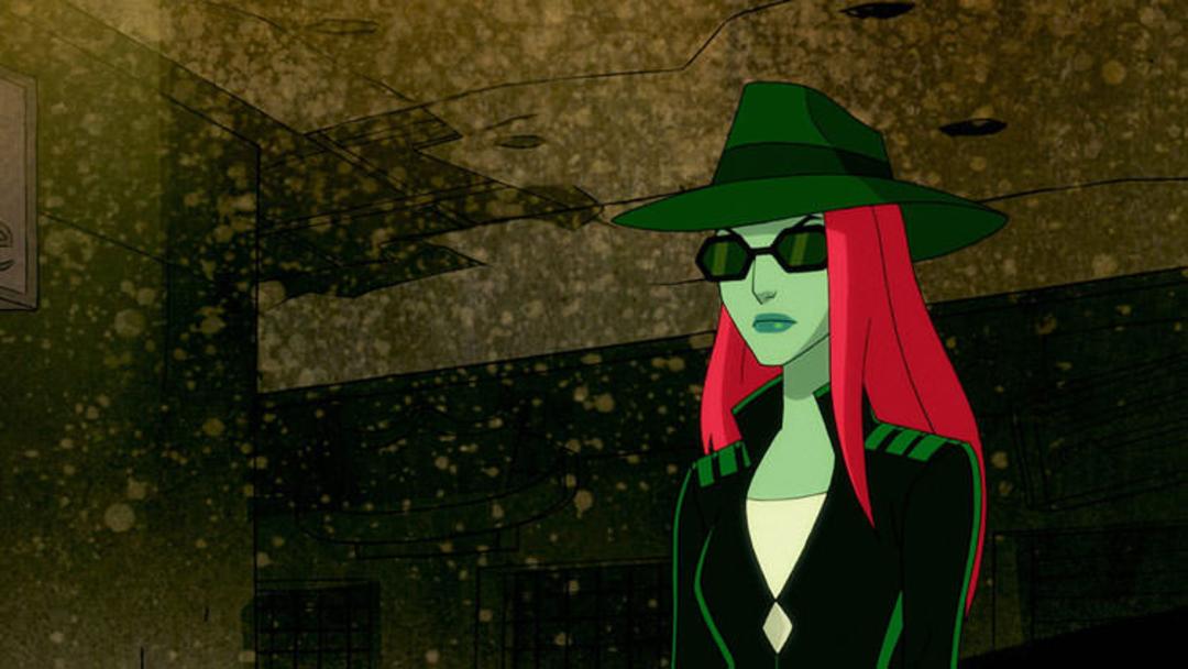 پویزن آیوی سبز با کلاه و عینک دودی کارآگاه مانند در سریال Harley Quinn