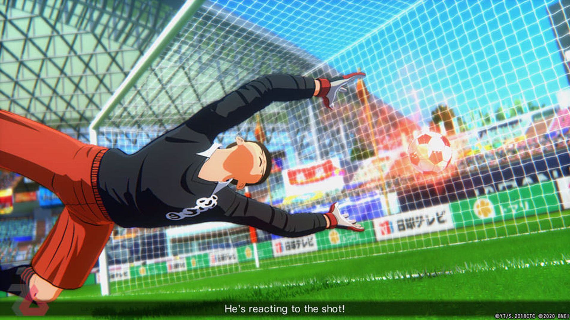 ناکام ماندن دروازه بان در مهار توپ در Captain Tsubasa: Rise of New Champions