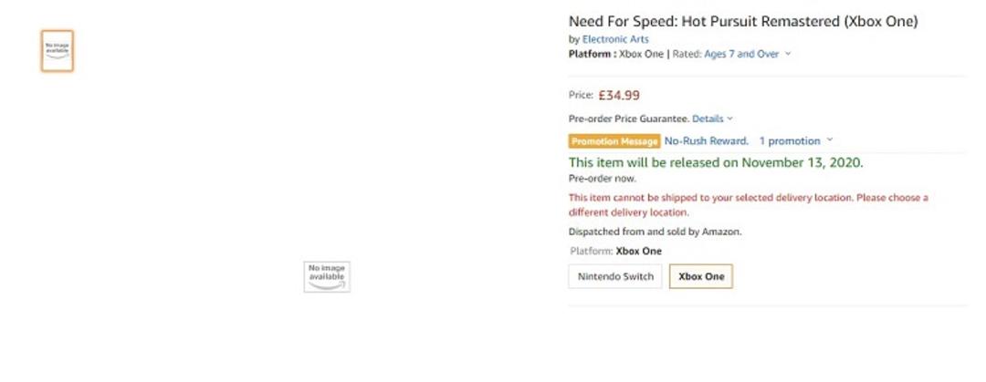 صفحه فروش بازی Need for Speed: Hot Pursuit Remastered در فروشگاه آمازون