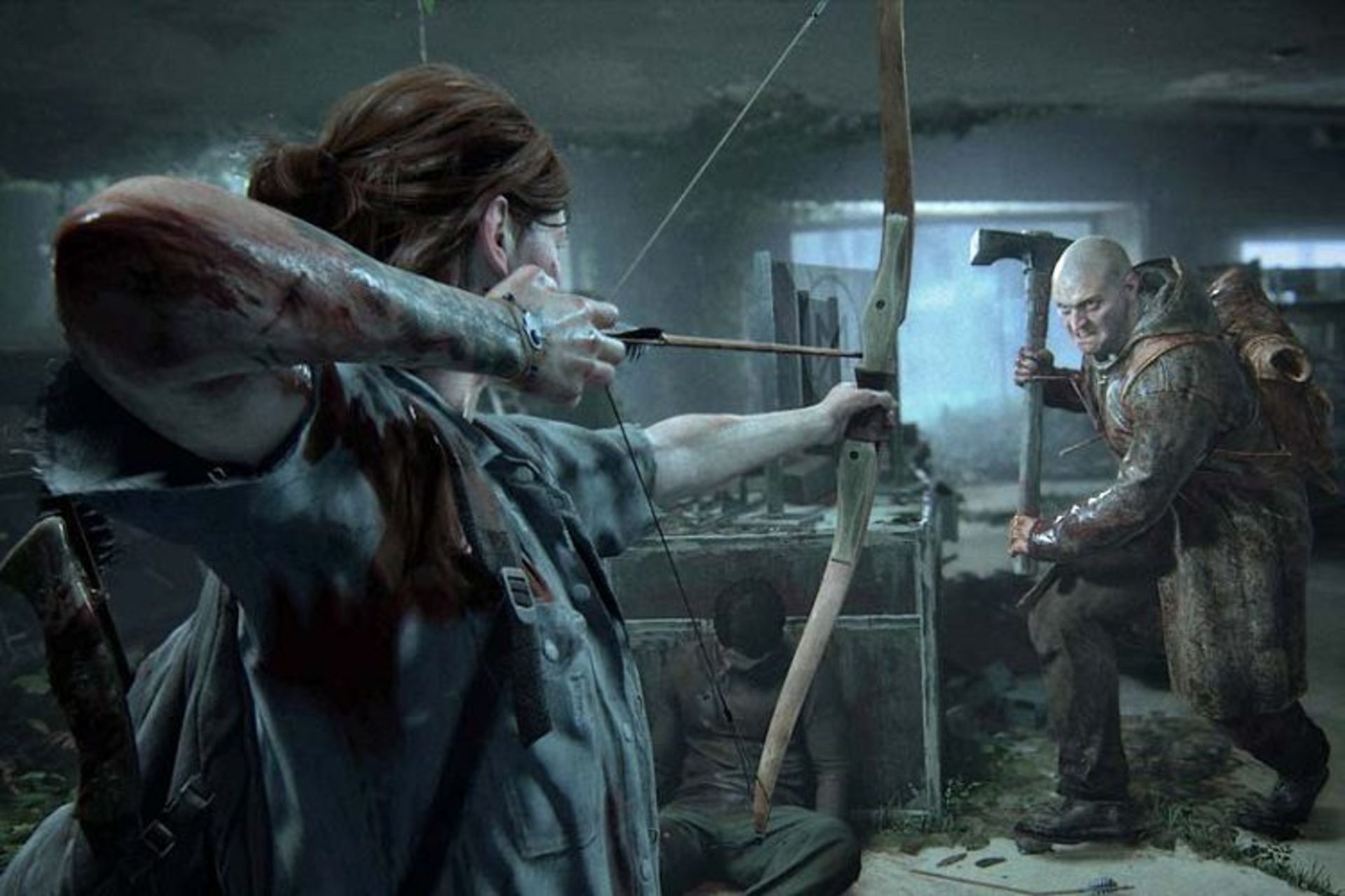 صحنه مبارزه الی با یکی از NPCهای بازی The Last of Us Part II