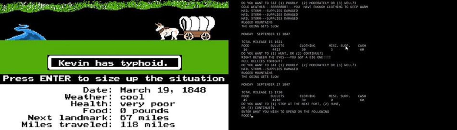 مدیریت در غرب وحشی در بازی The Oregon Trail