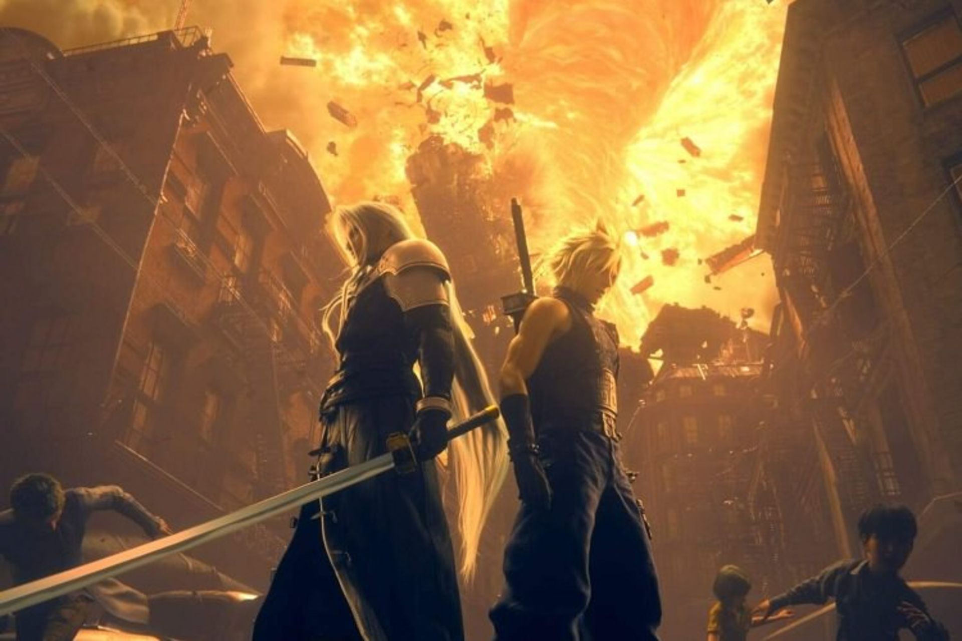 cloud و Sephiroth در پوستر بازی Final Fantasy 7 Remake