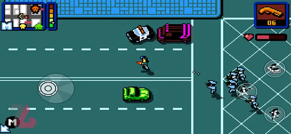 نبرد با پلیس‌ها در بازی Retro City Rampage DX