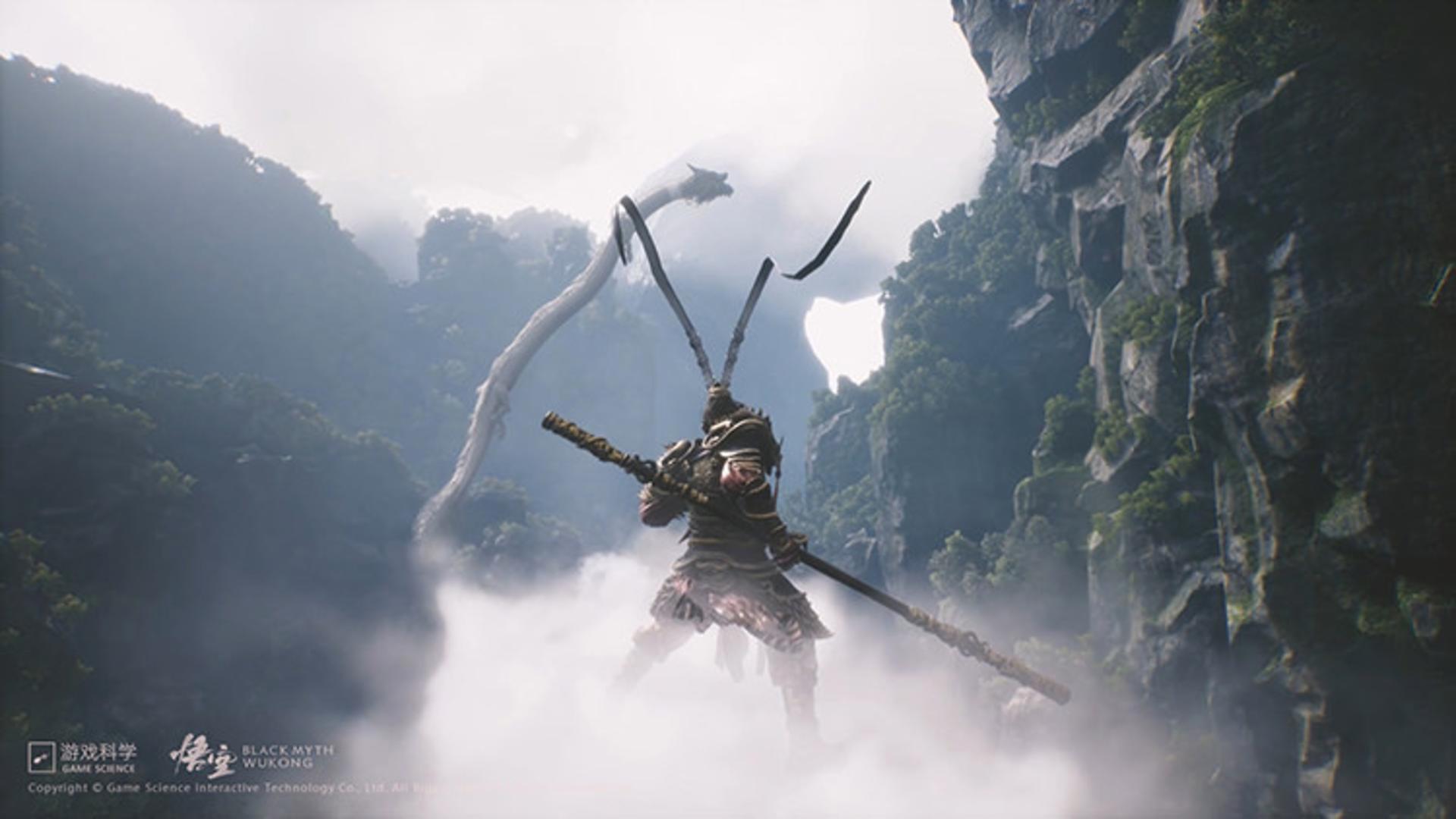 کاراکتر بازی Black Myth: Wukong در حال پرواز