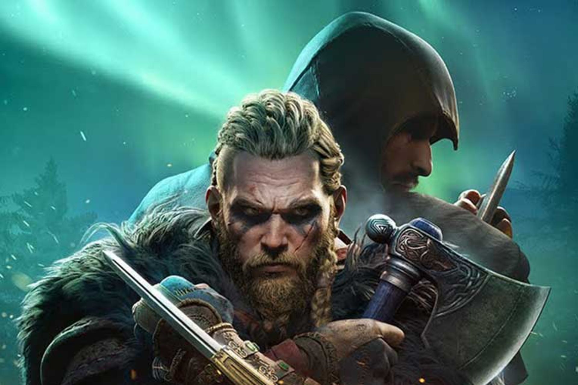 وایکینگ با تبر در کنار اساسین در بازی Assassin's Creed Valhalla