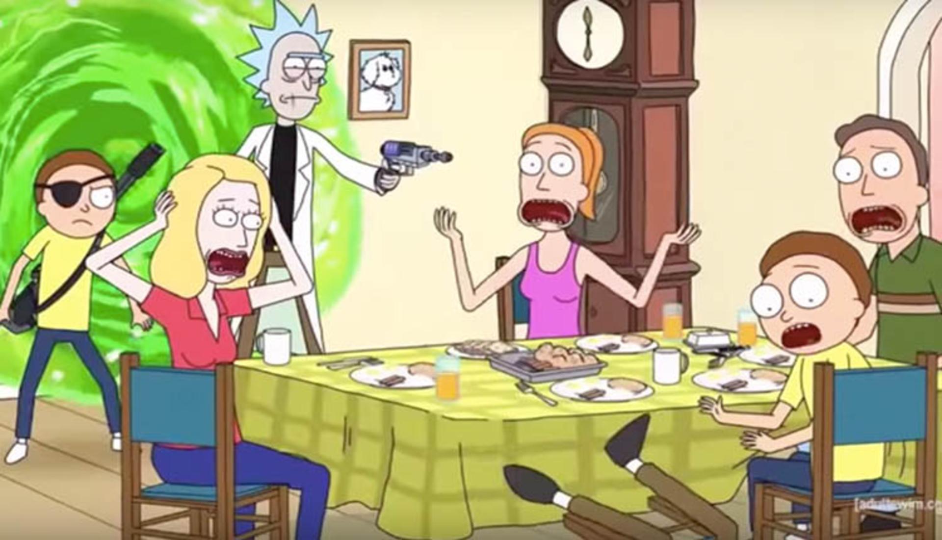 شخصیت‌های اصلی سریال rick and morty به‌علاوه نسخه‌های دیگری از شخصیت‌ها ریک و مورتی
