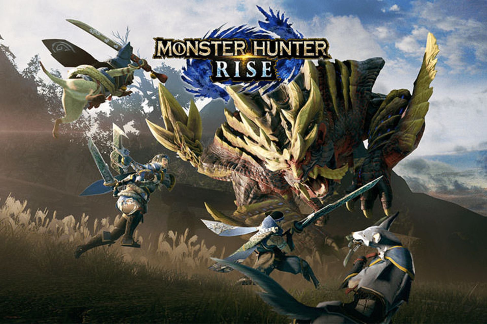 هانترها درحال مبارزه با هیولا در Monster Hunter Rise