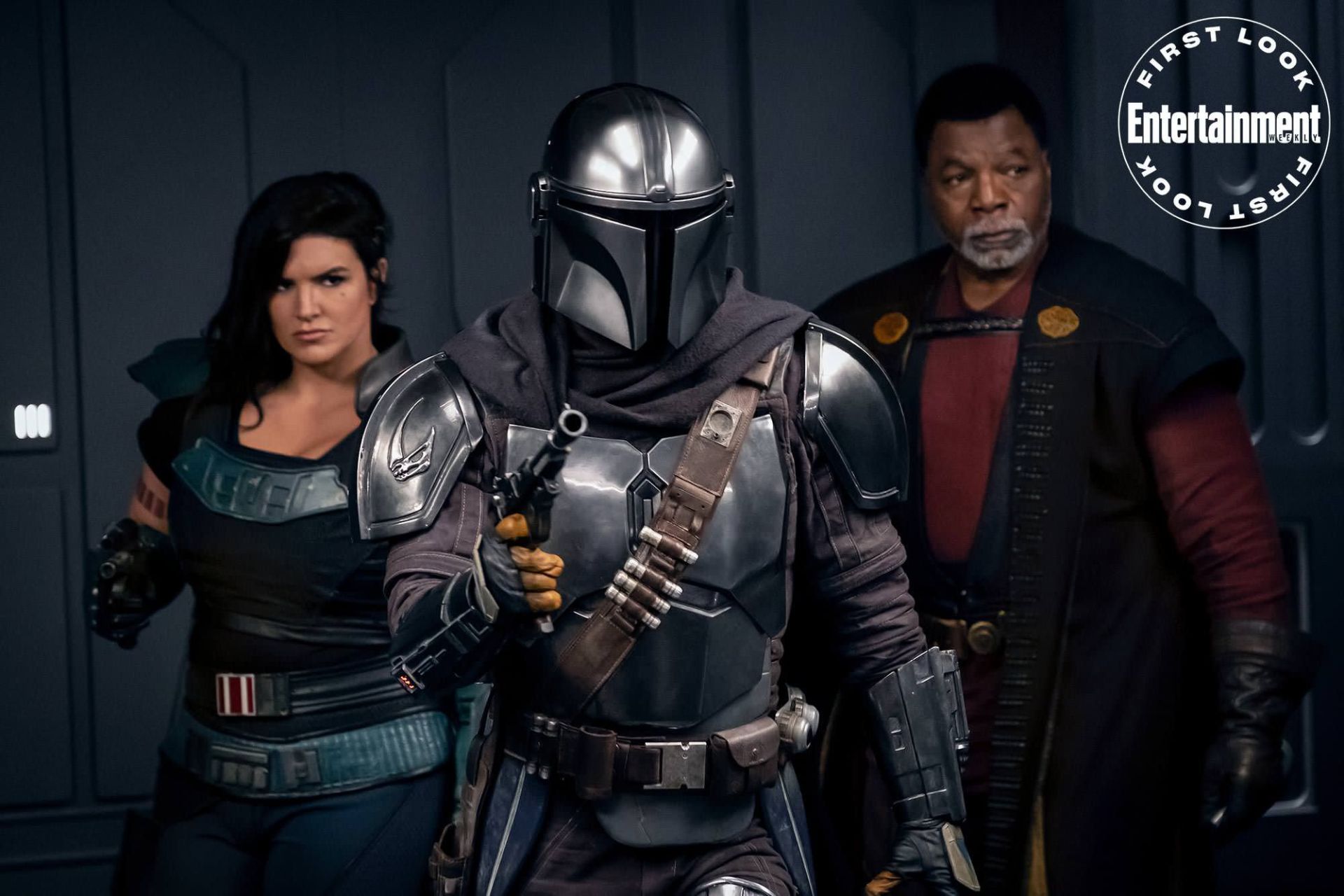 مندلورین، گریف کارگا و کارا دون در فصل دوم سریال The Mandalorian