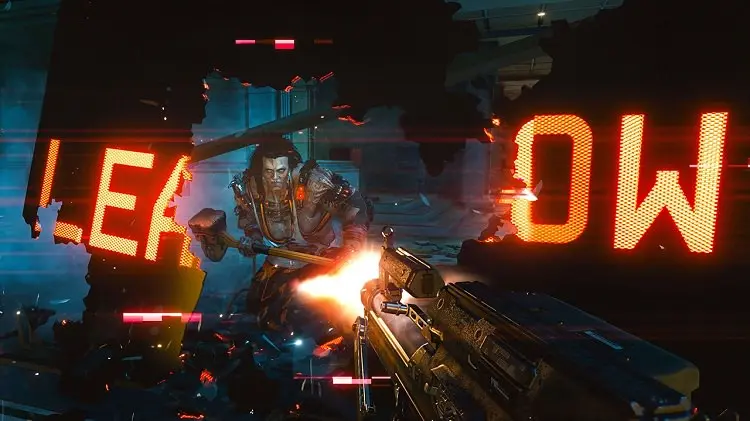 تیر اندازی در محیط بازی Cyberpunk 2077