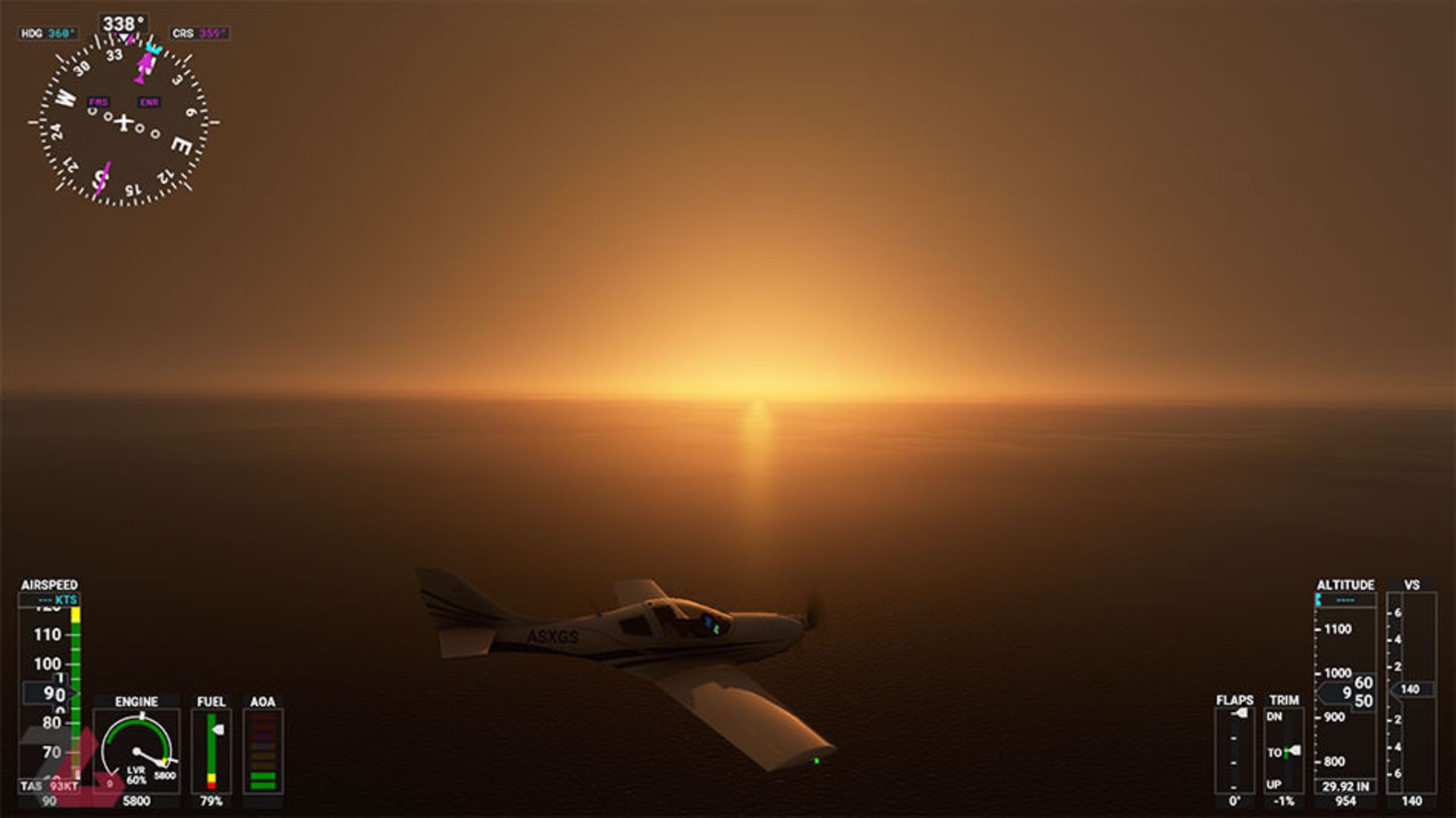 طلوع آفتاب در بازی  Microsoft Flight Simulator