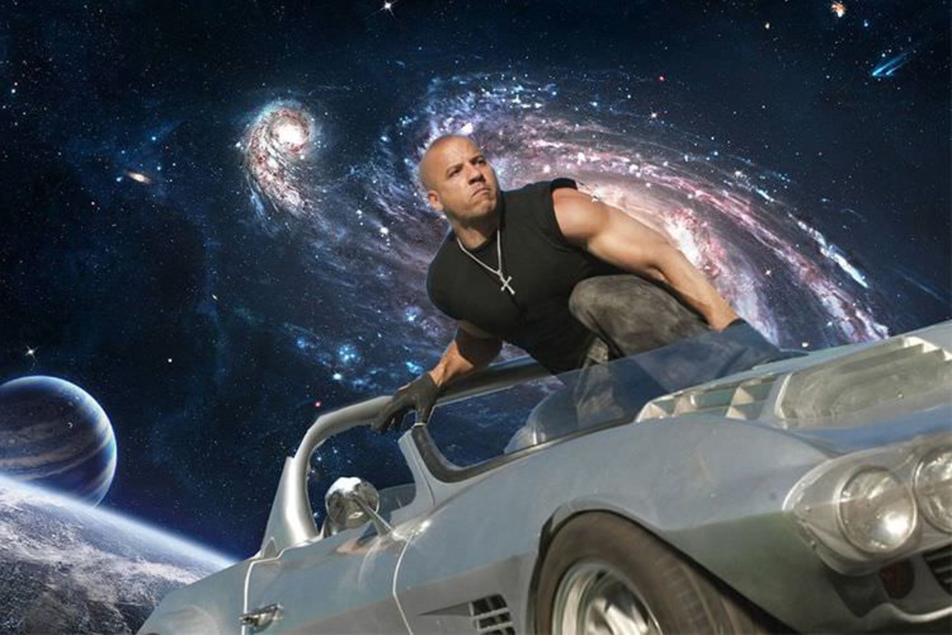 وین دیزل در فضا در فن آرت فیلم سریع و خشن / Fast and Furious