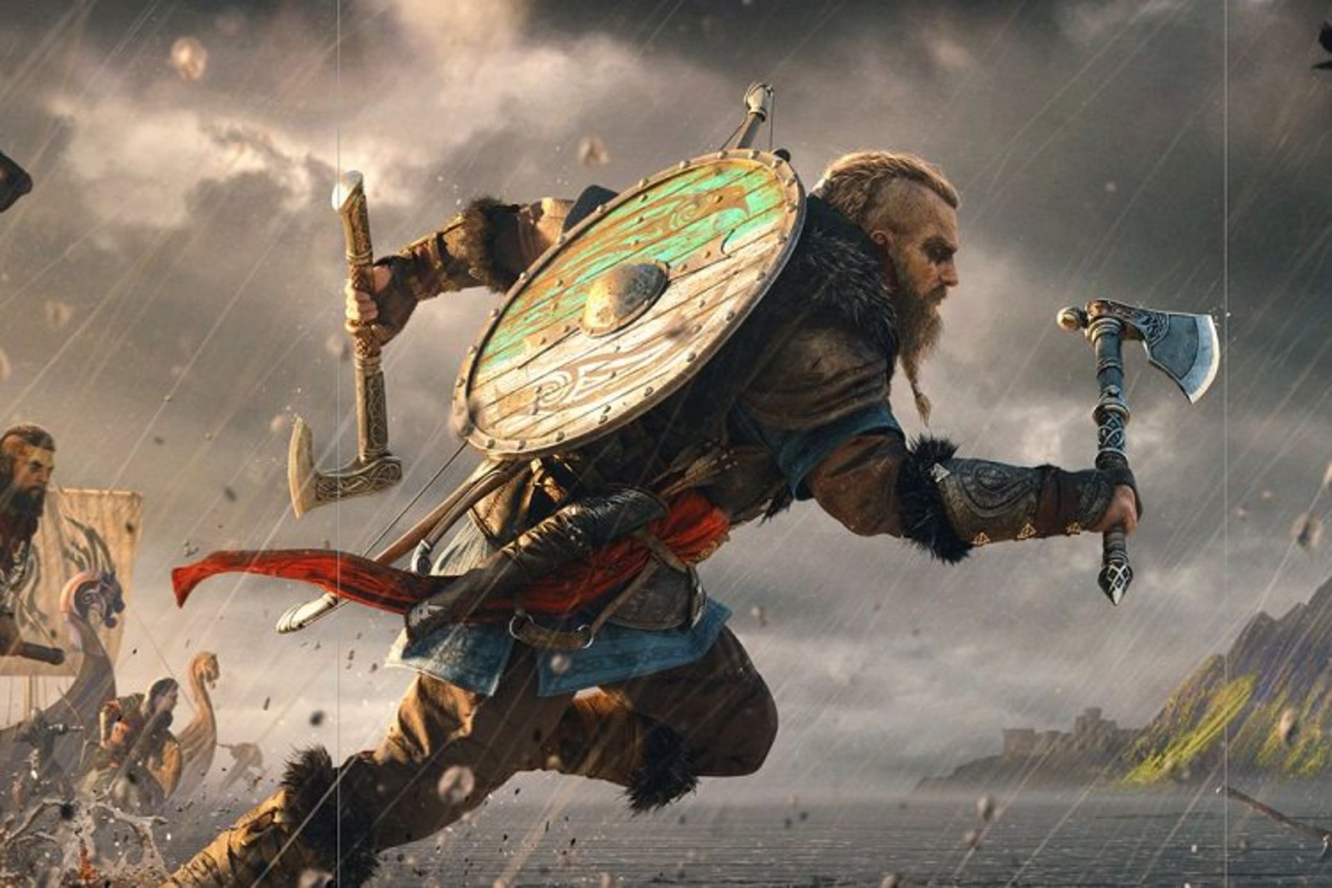 نمایی از شخصیت اصلی بازی assassin's creed valhalla