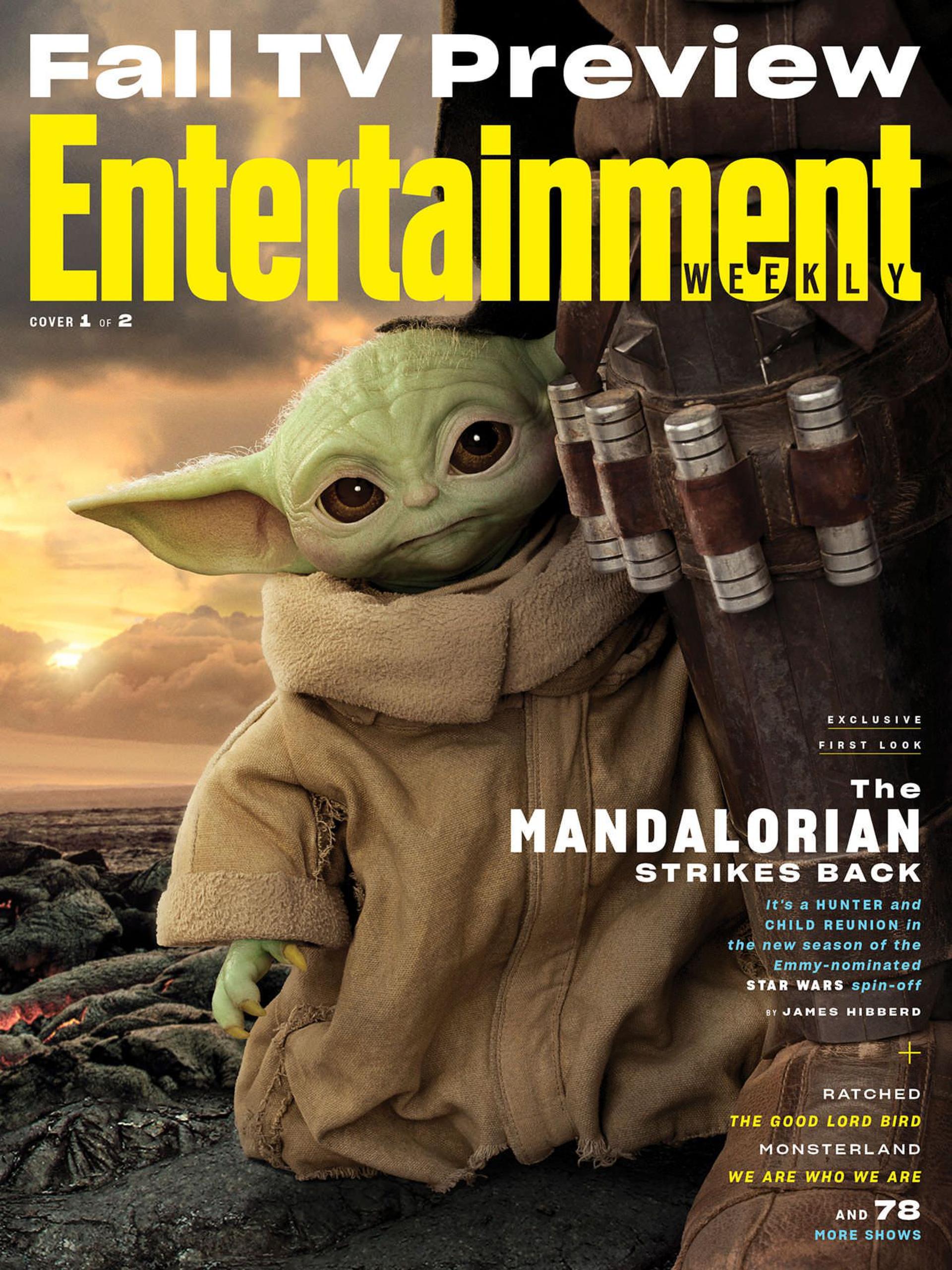 بیبی یودا در تصویر روی جلد مجله EW فصل دوم سریال The Mandalorian