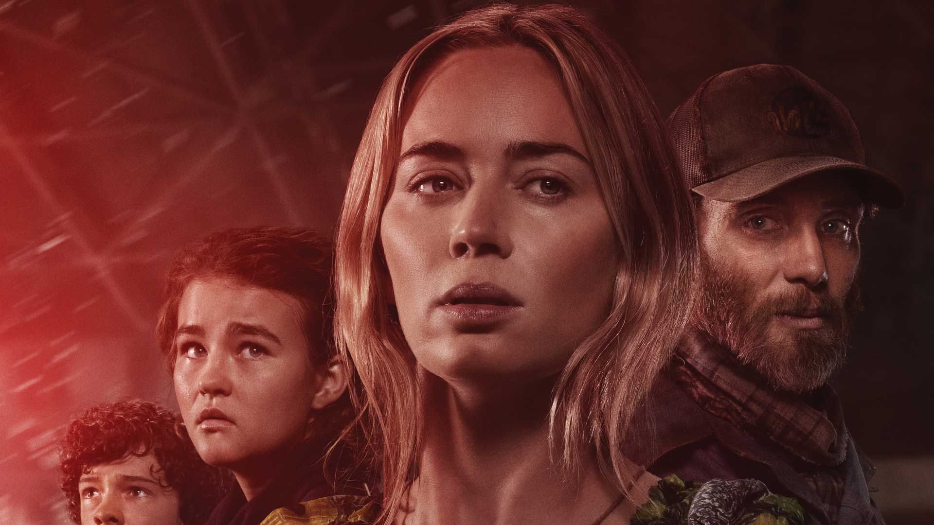 چهره امیلی بلانت در تصویر قرمز فیلم ترسناک A Quiet Place Part II/یک مکان ساکت استودیو پارامونت