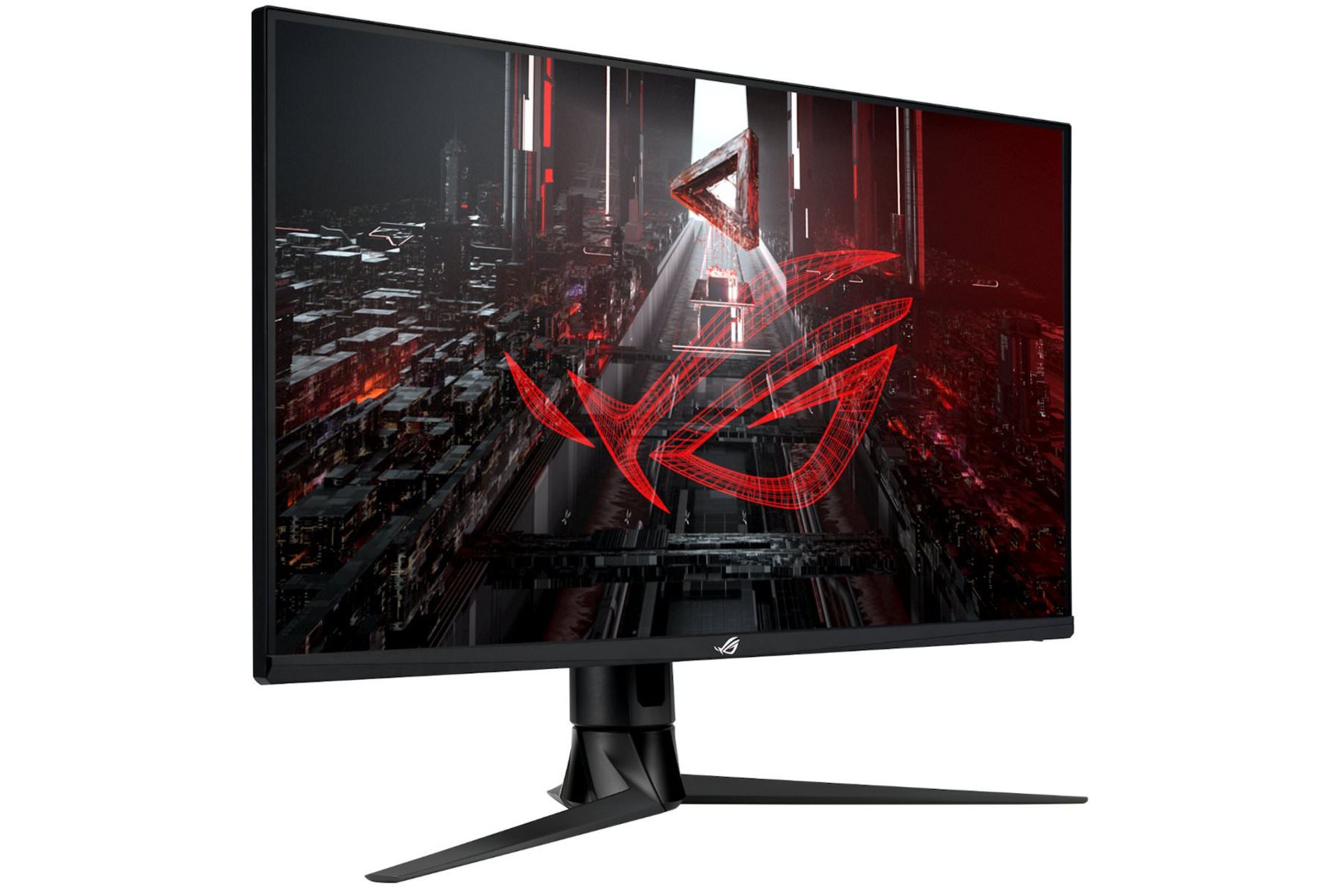 نمای روبرو از نمایشگری با لوگوی ROG ایسوس