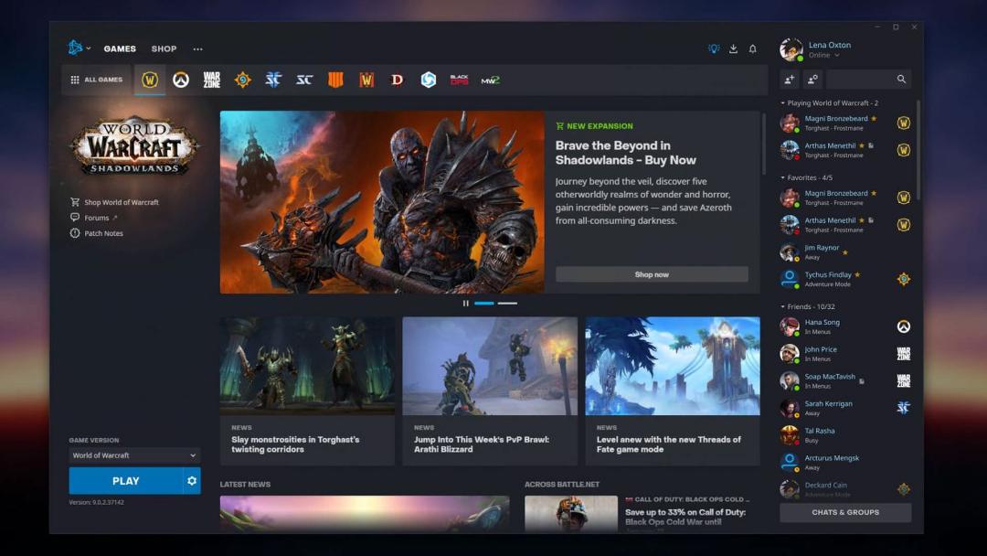 اسکرین‌شاتی از نسخه‌ی 2.0 لانچر Battle.net