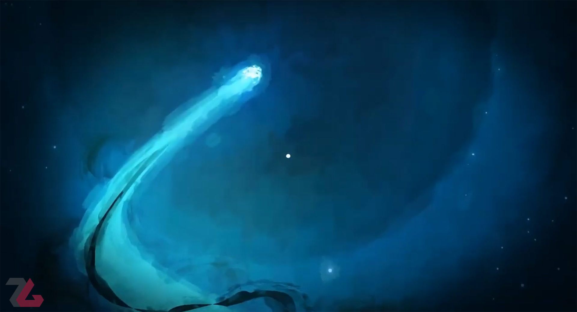 درخشش نور آبی در یکی از تصاویر خاص موجود در بازی Call of the Sea