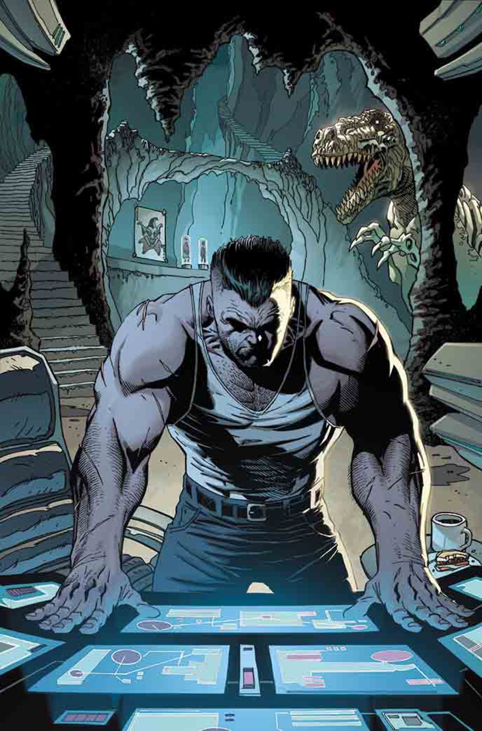بروس وین در غار مخصوص بتمن در سری کتاب کمیک Batman: The Dark Knight