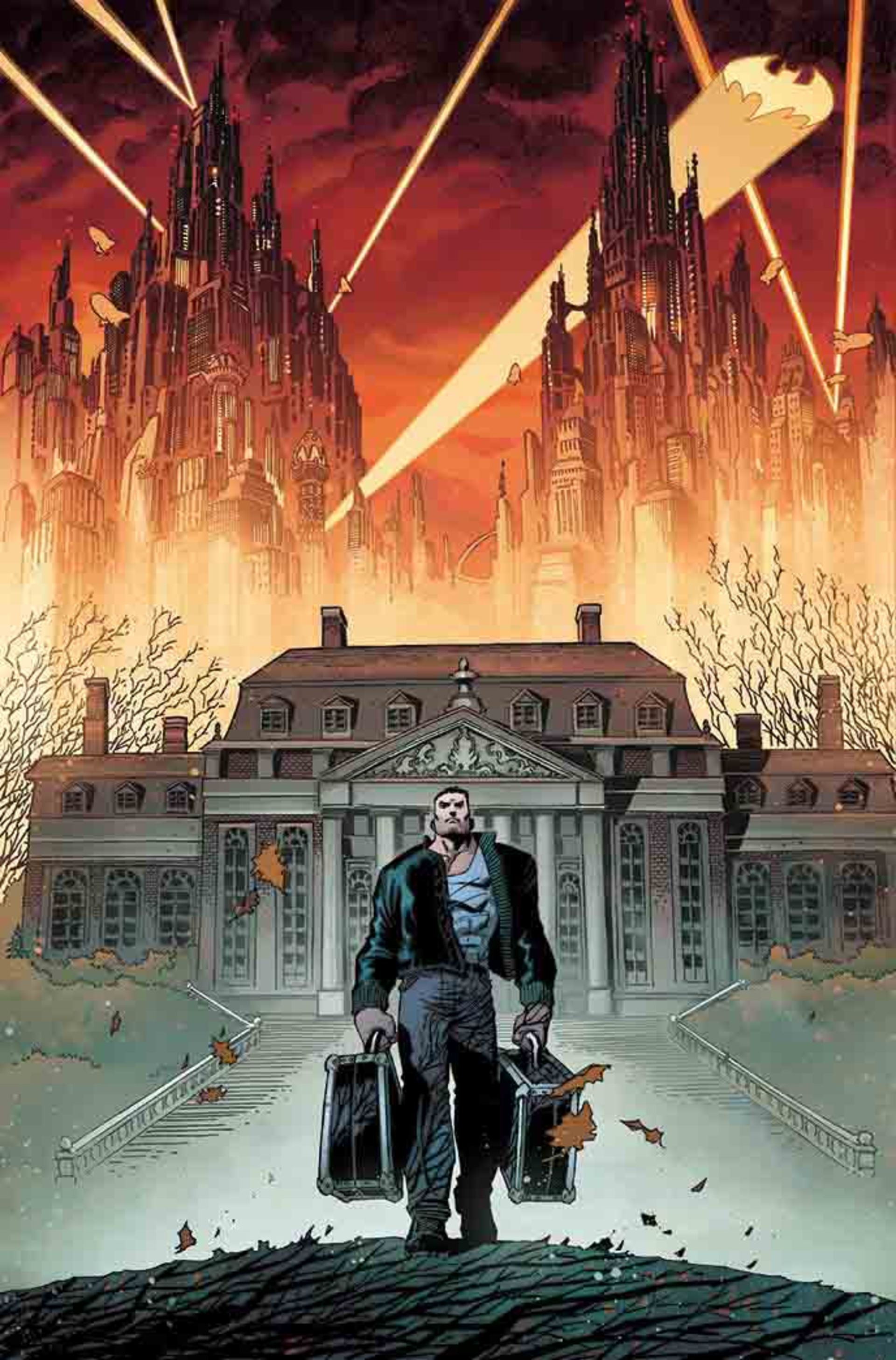 بروس وین در حال ترک کردن شهر گاتهام در Batman: The Dark Knight