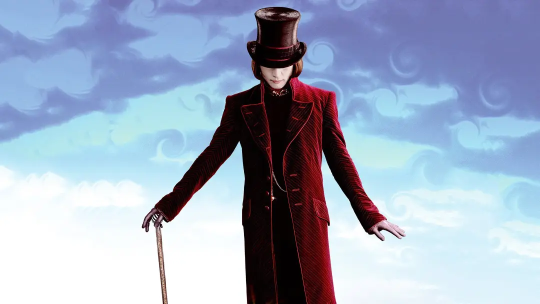 جانی دپ در نقش ویلی وانکا در پوستر فیلم Charlie and the Chocolate Factory