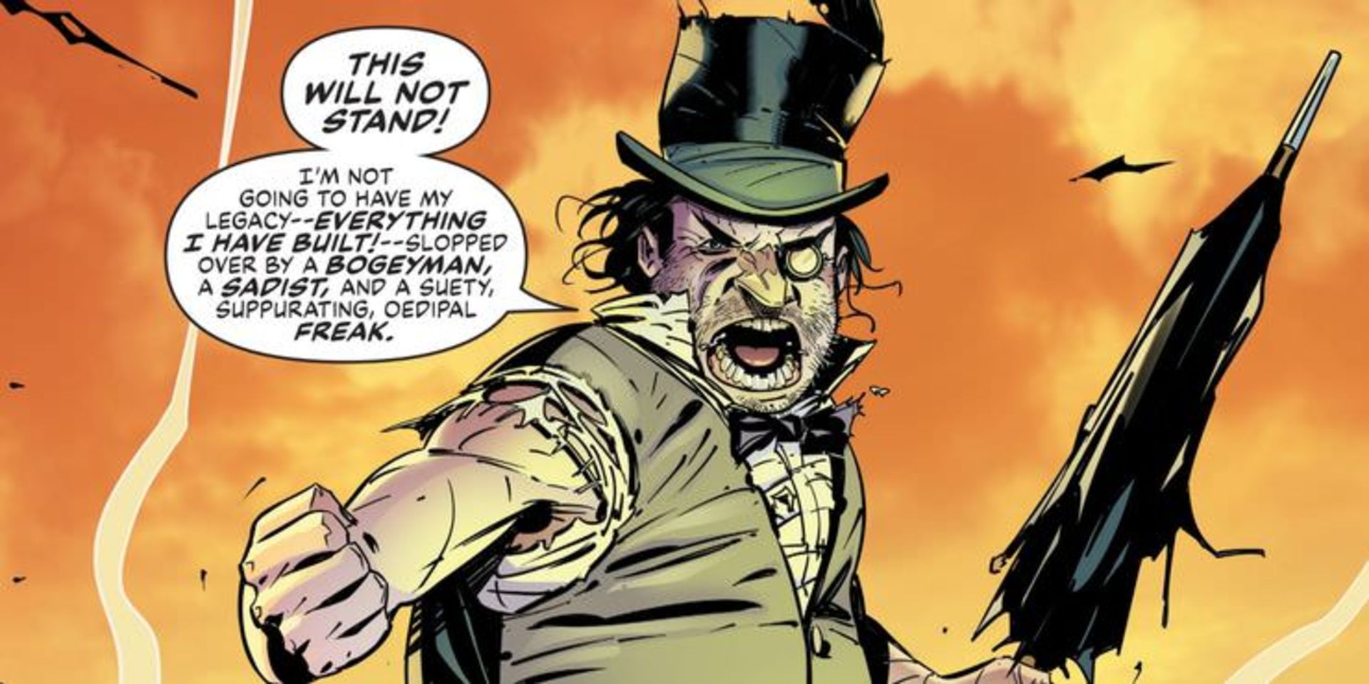 شخصیت پنگوئن/آزوالد کابلپات در حال صحبت کردن