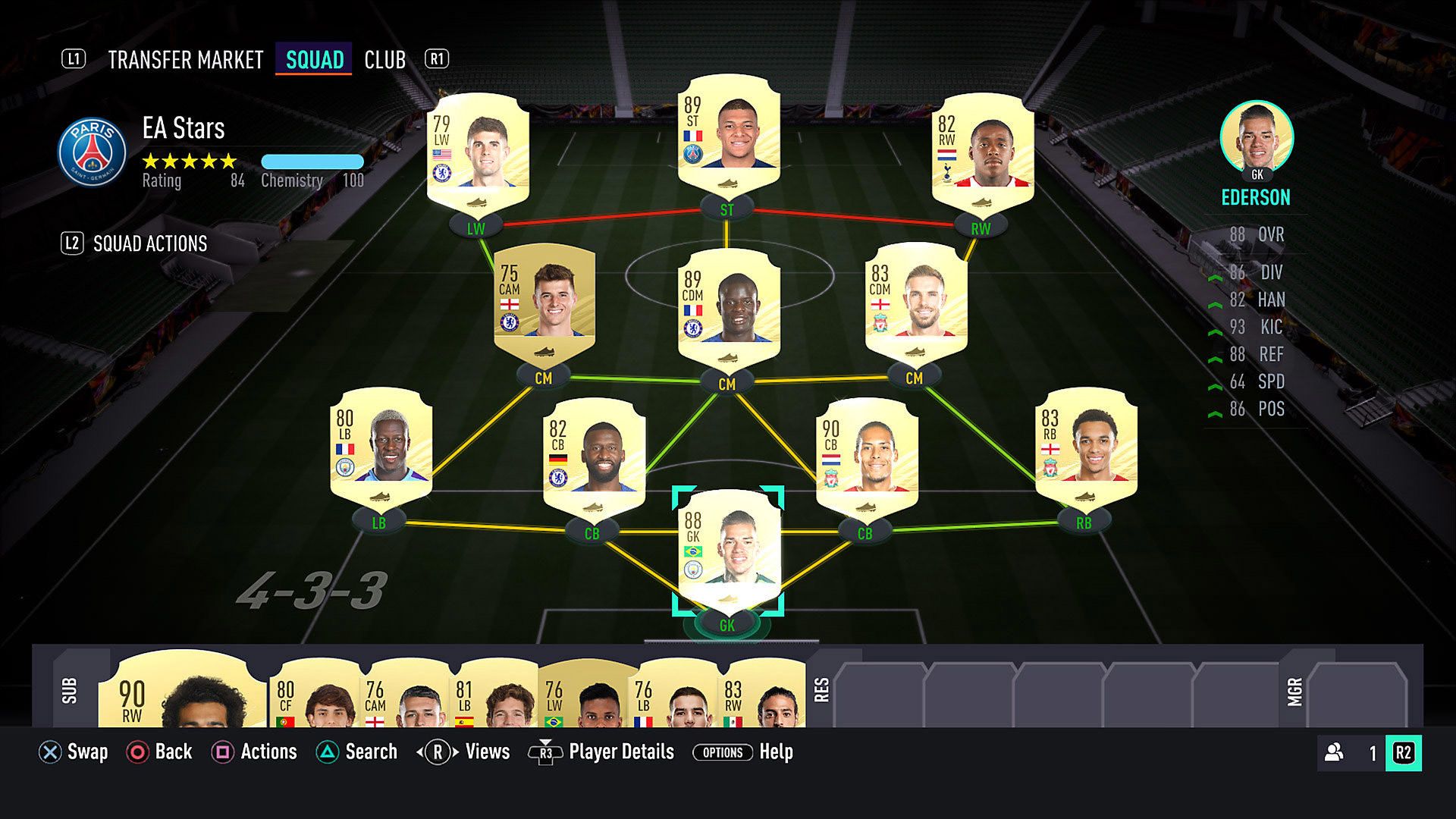 منوهای بخش Ultimate Team بازی FIFA21