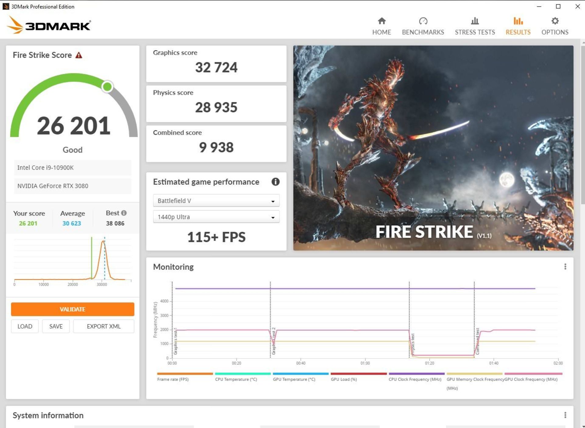 تصویری از تست کارت گرافیک با نرم افزار 3DMark 2013 Fire Strike