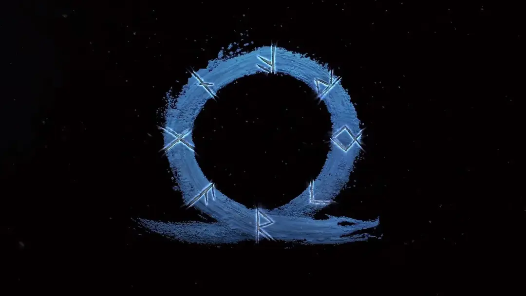 لوگو بازی God of War Ragnarok با رنگ آبی