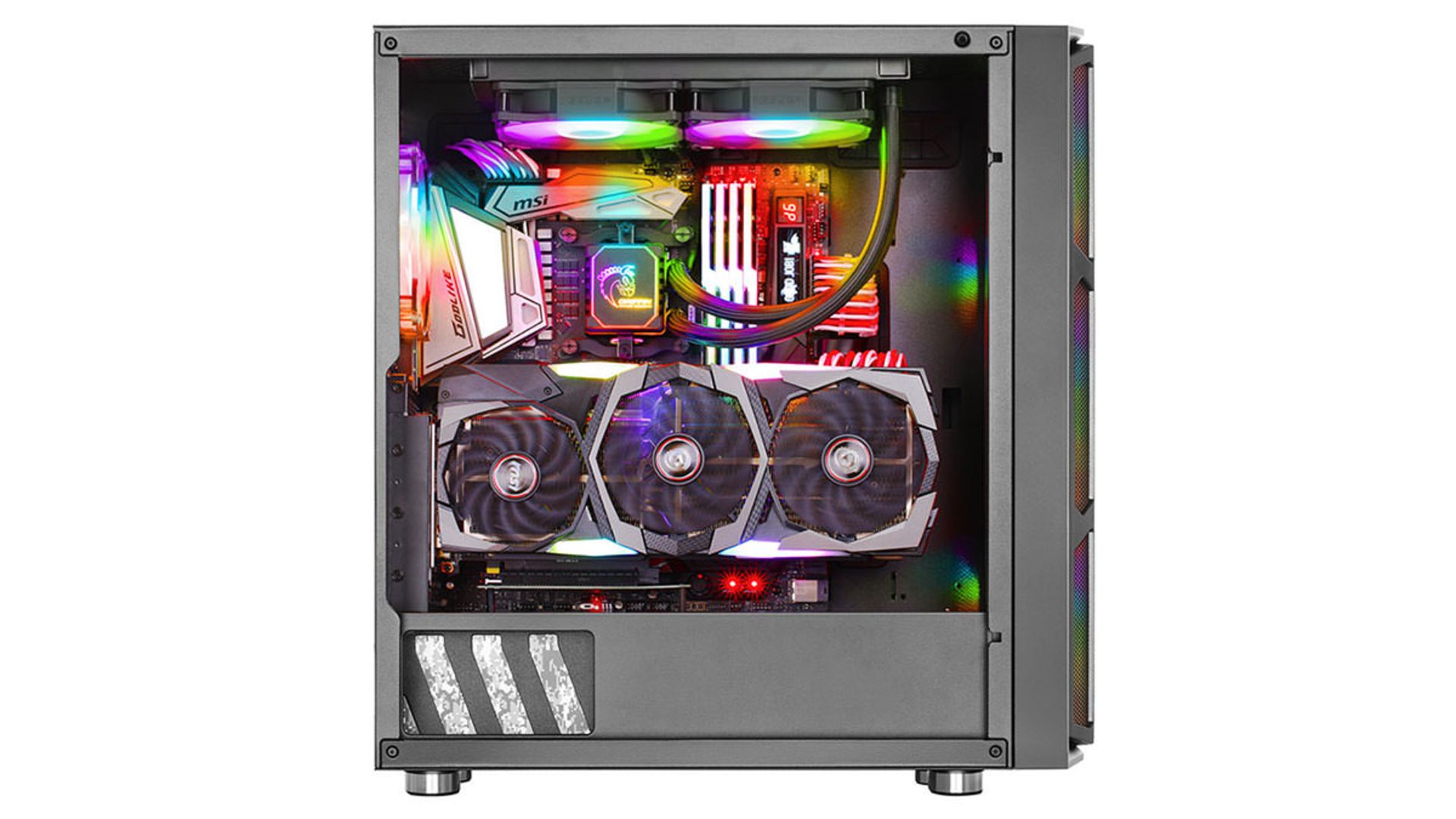 کیس گیمینگ گرین Griffin G6 از زاویه کنار