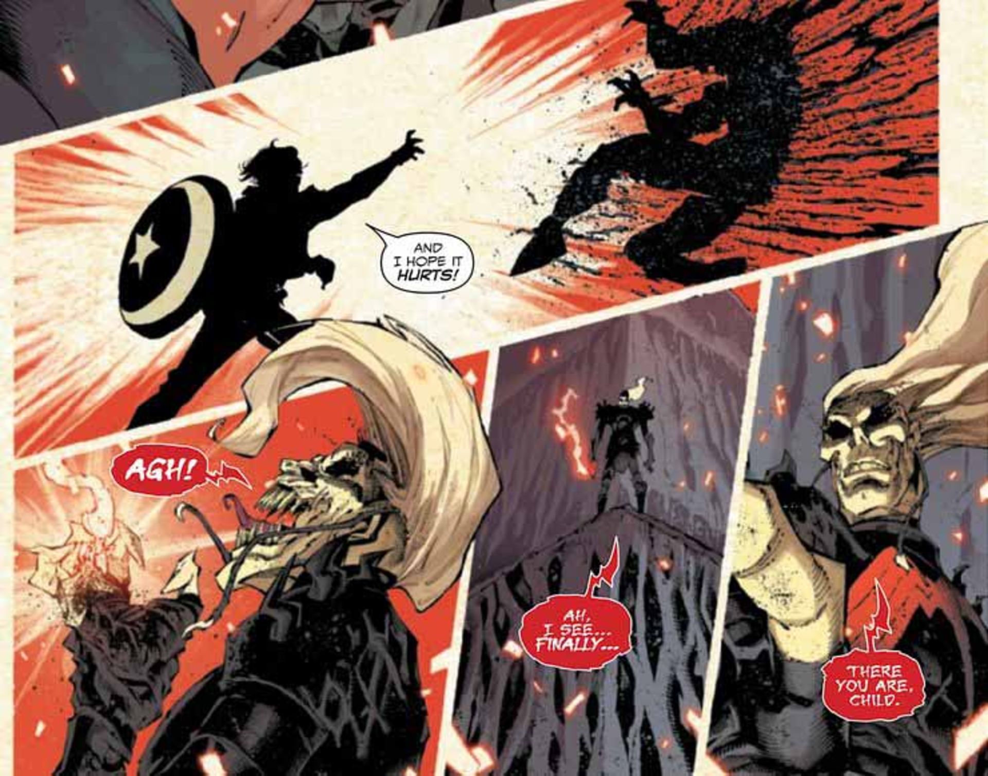 دیلان براک در حال مبارزه با کاپیتان آمریکا و بهبود دادن او