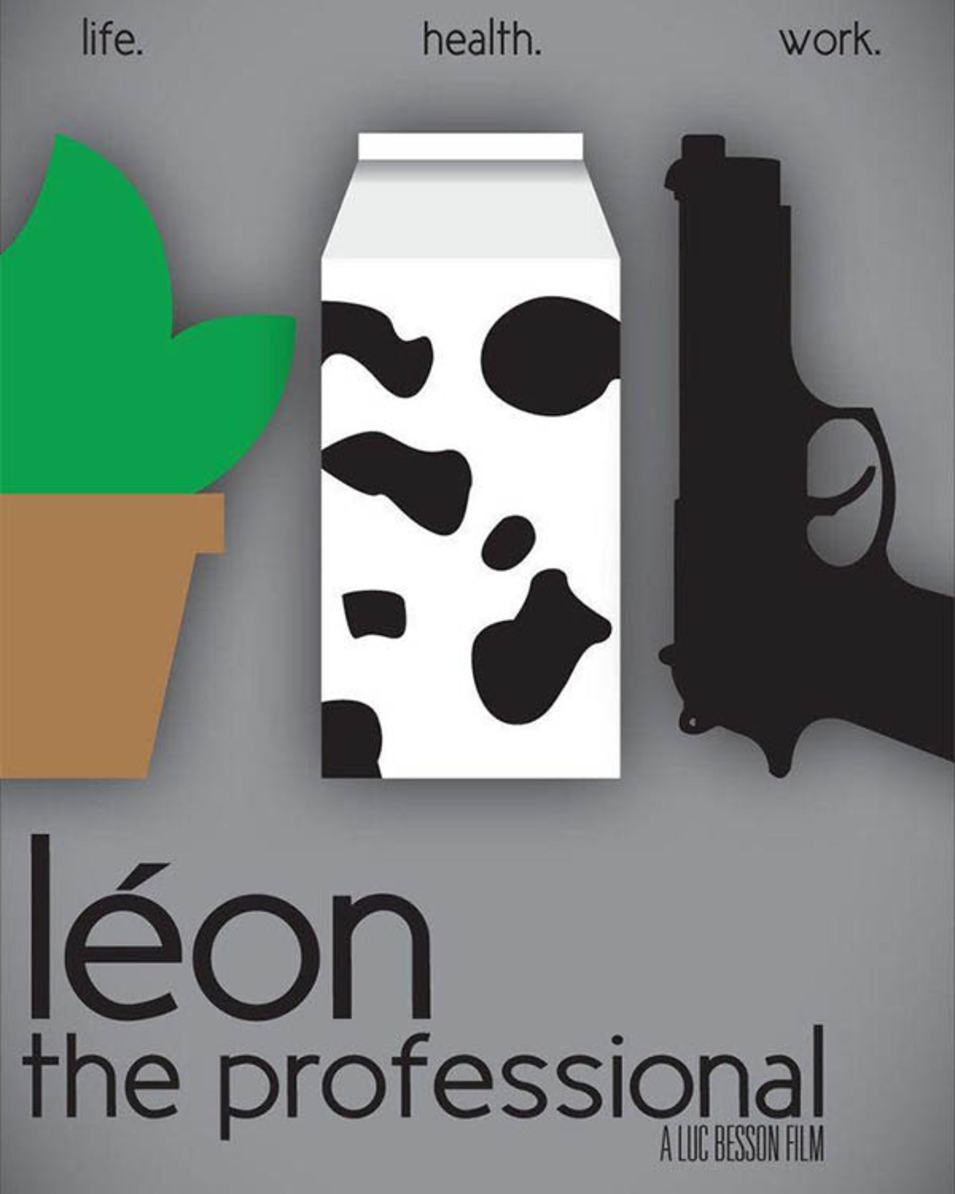 پوستر فیلم leon: the professional با المان‌های اصلی این فیلم