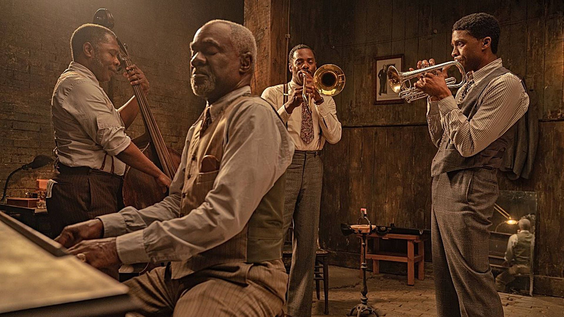 گروه نوازندگان ما رینی مشغول تمرین هستند فیلم Ma Rainey’s Black Bottom