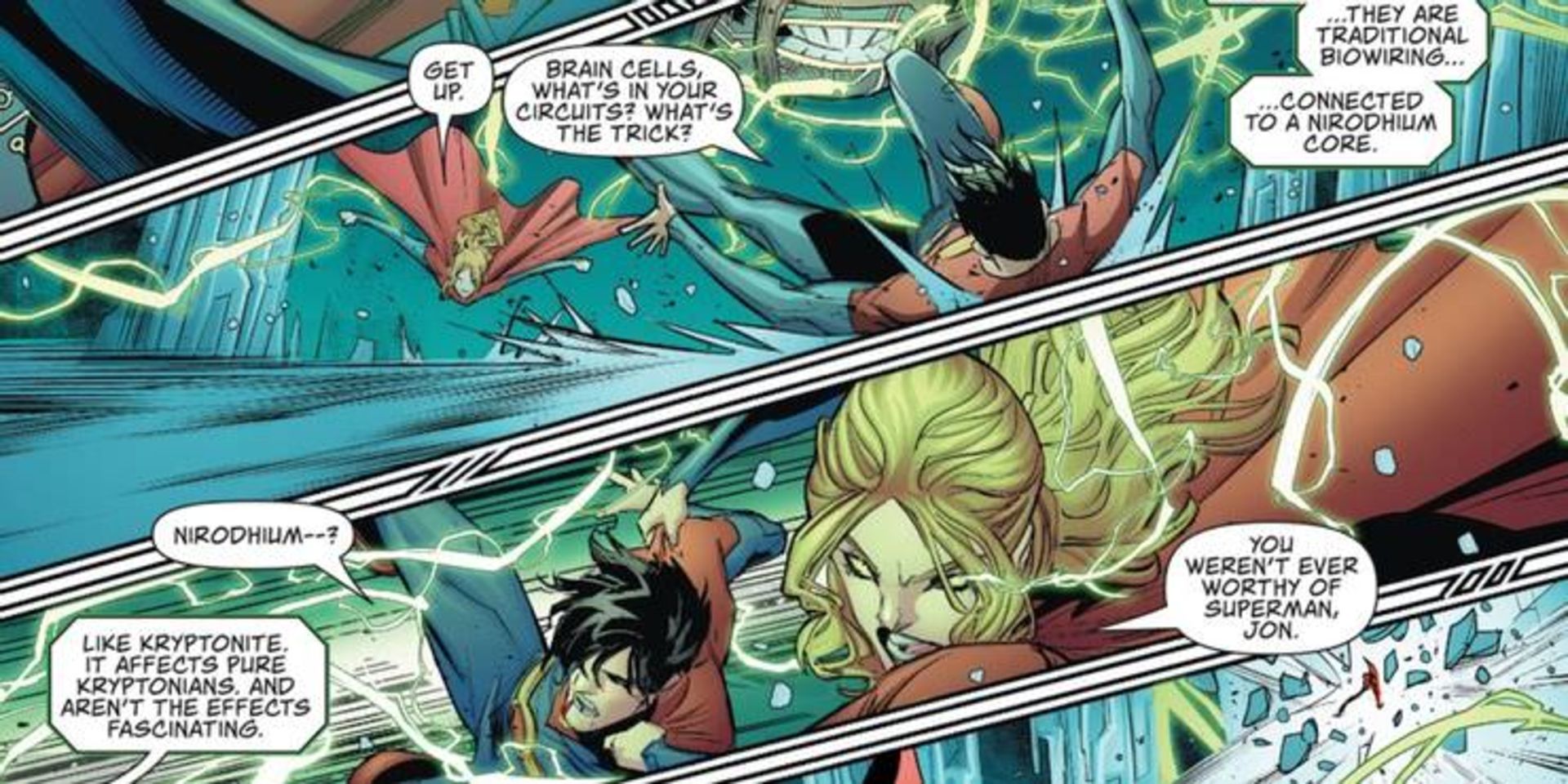 جان کنت و سوپرگرل در حال مبارزه در رویداد Future State