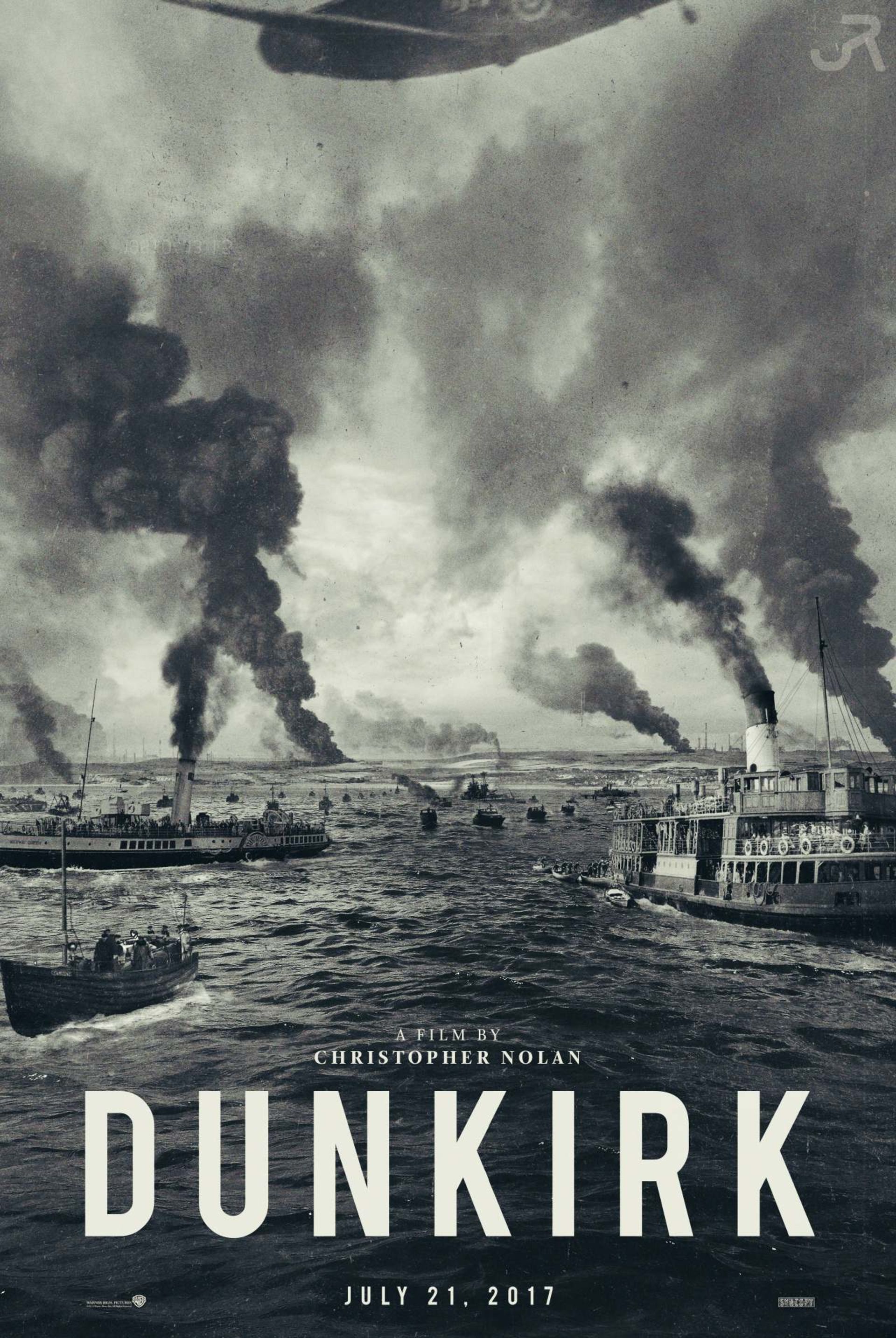 پوستر سیاه و سفید فیلم Dunkirk