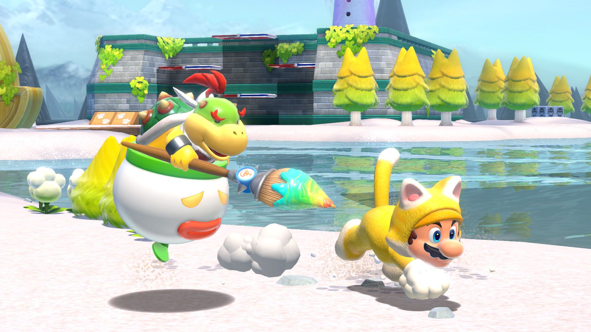 ماریو و باوزر در دنیای رنگارنگ بازی Super Mario 3D World + Bowser’s Fury