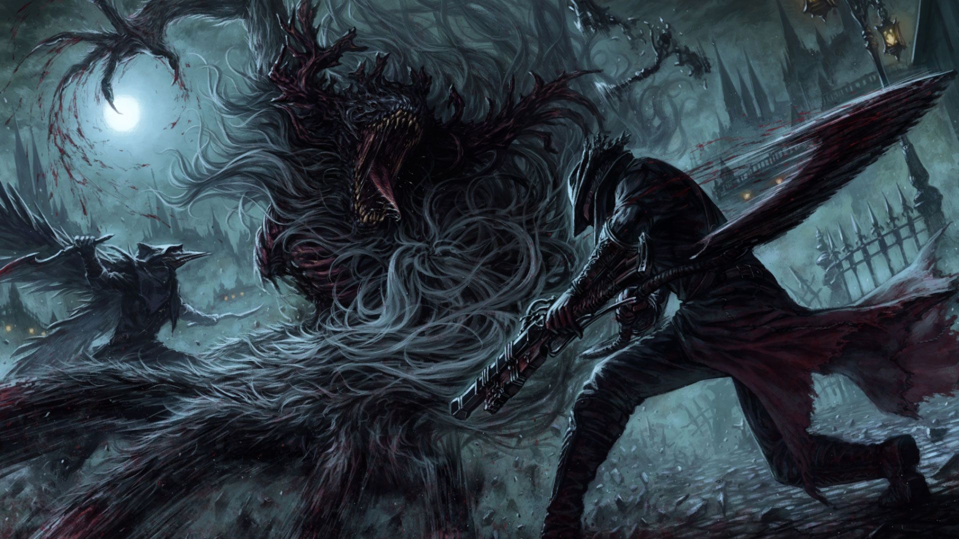 هانتر بازی Bloodborne در حال شکار هیولاها