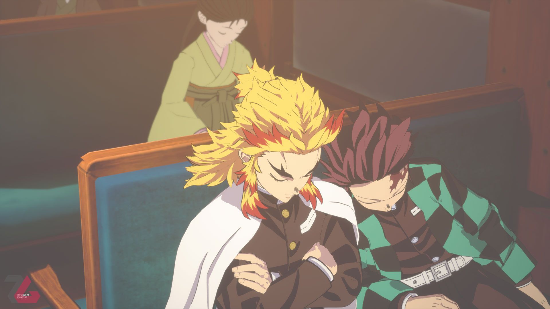 تانجیرو و رنگوکو در قطار موگن Demon Slayer: Kimetsu no Yaiba