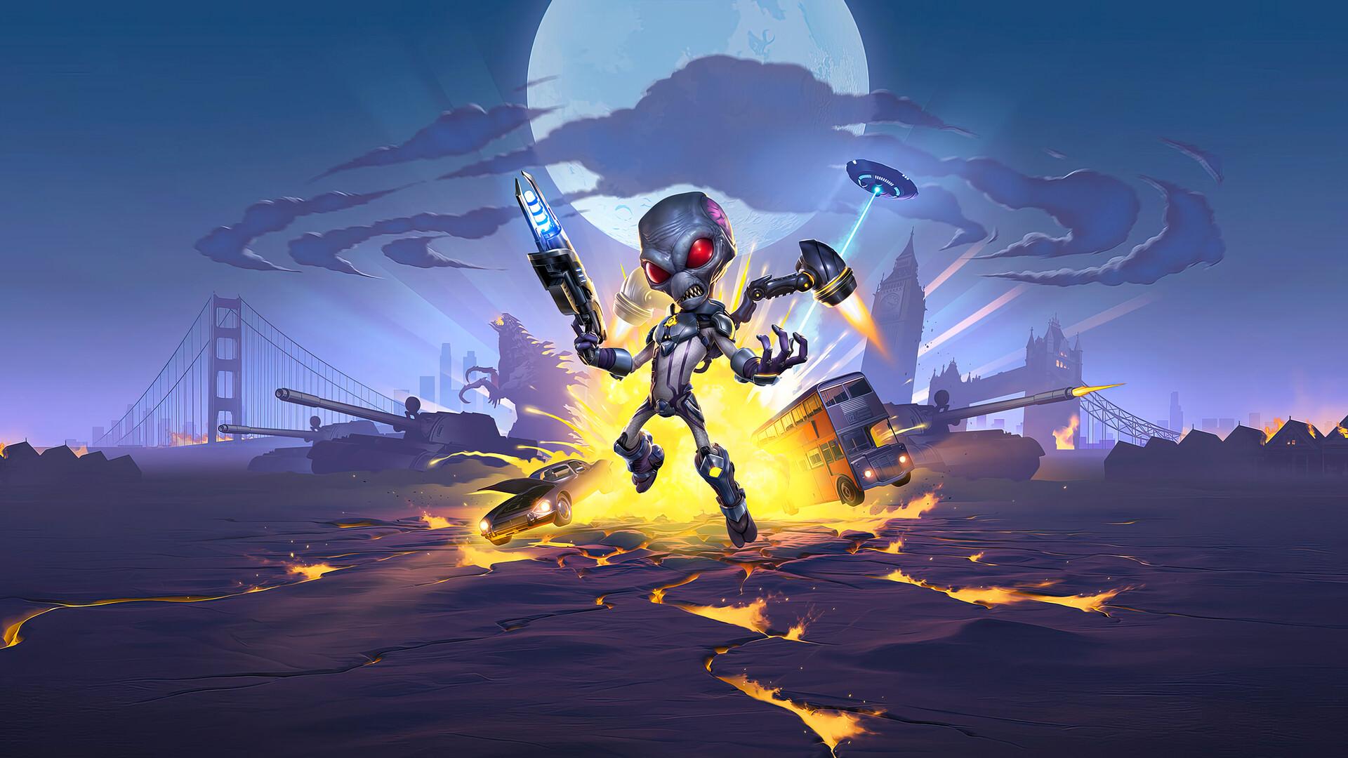پوستر بازی Destroy All Humans 2 - Reprobed با حضور بیگانه معروف مجموعه