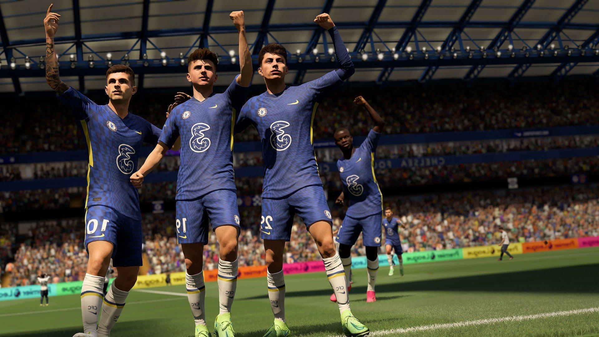 بازیکنان در حال خوشحالی پس از پیروزی در FIFA 22