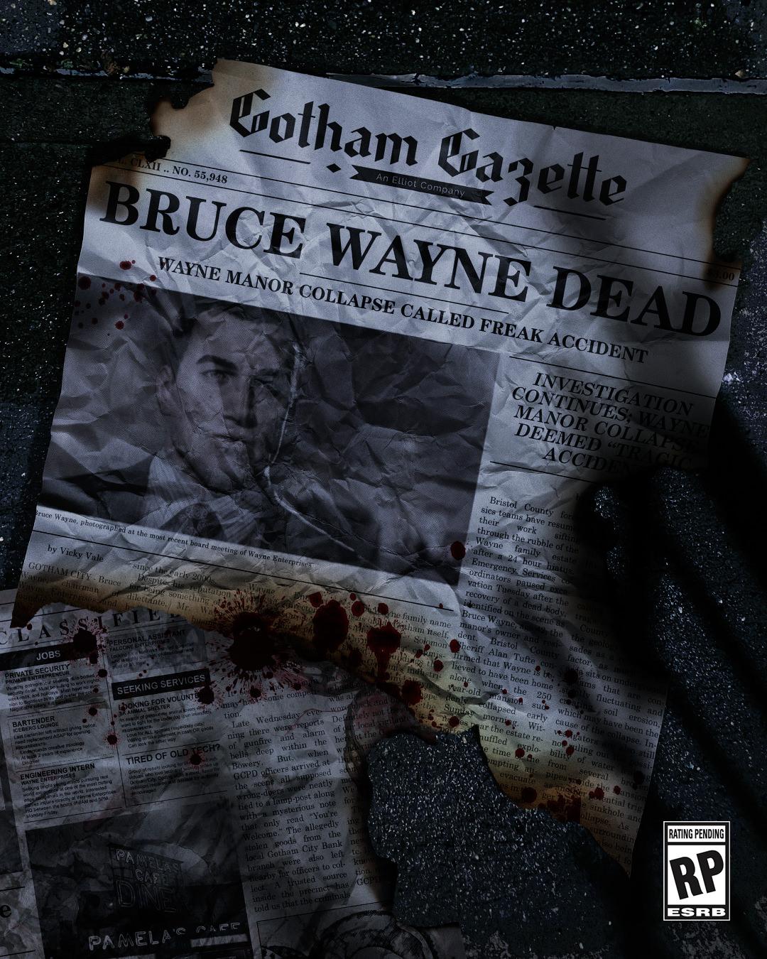 خبر مرگ بروس وین در تصویر جدید بازی Gotham Knights