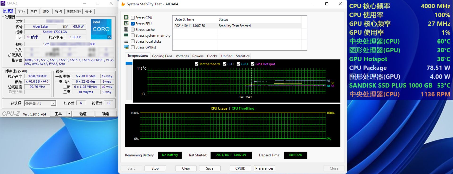 عملکرد حرارتی پردازنده Intel Core i5-12400