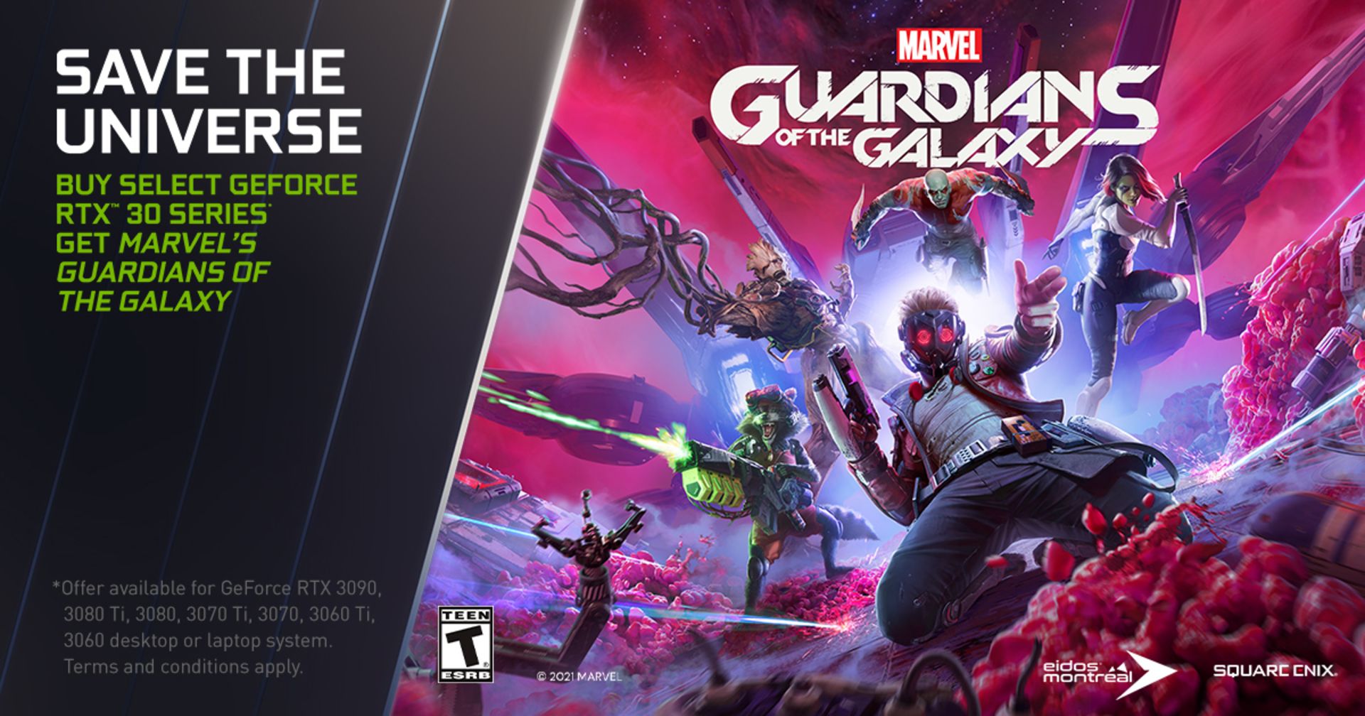باندل بازی Guardians of the Galaxy با محصولات انویدیا