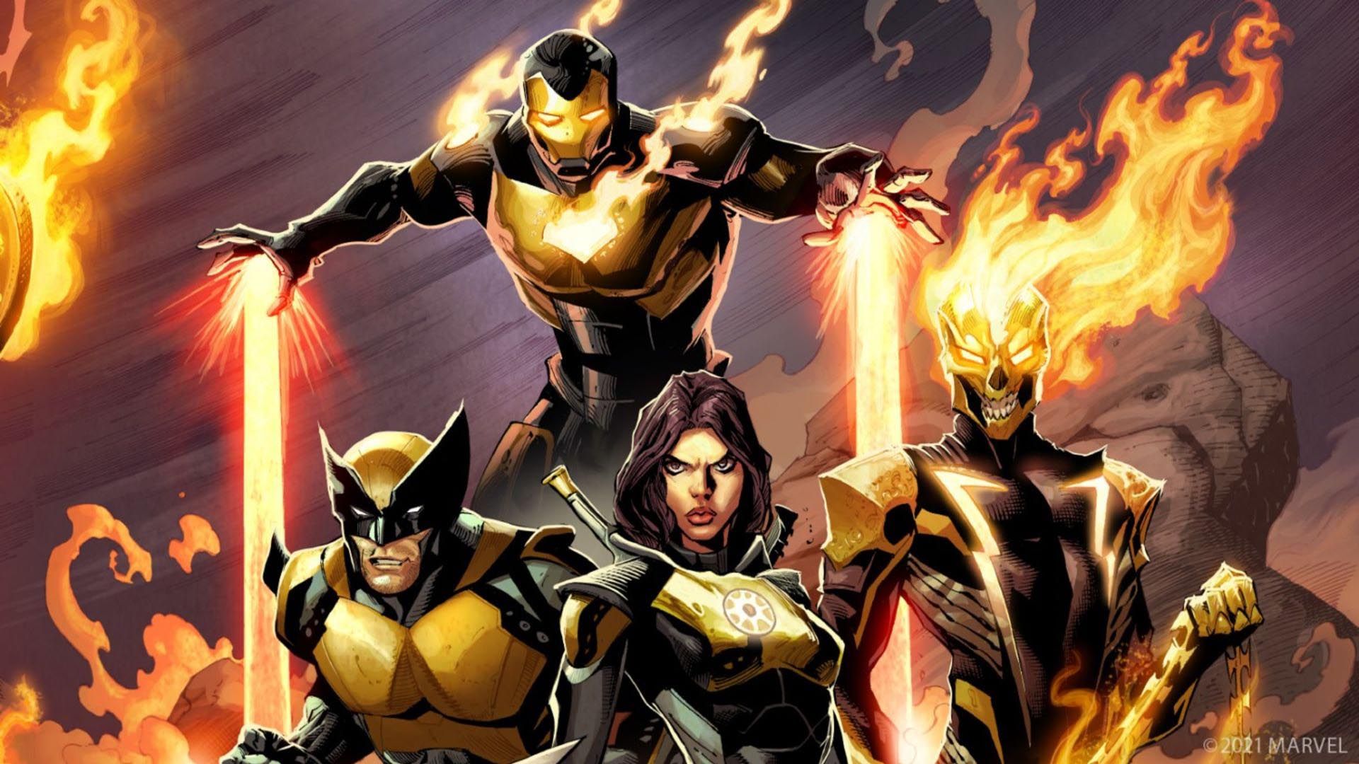 ولورین، مرد آهنی، گوست رایدر و شکارچی در بازی Marvel's Midnight Suns