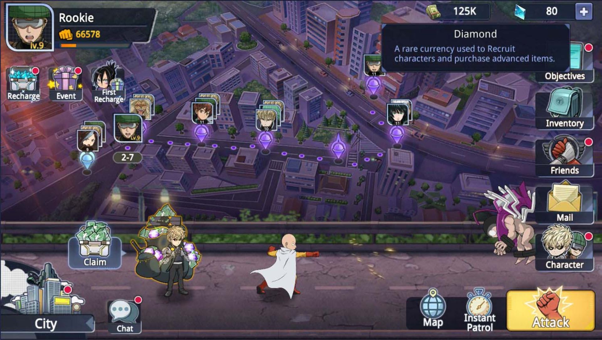 مشت زدن سایتاما در One-Punch Man: Road to Hero 2.0‏