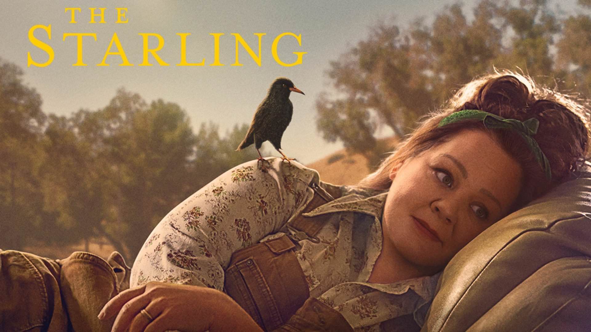 ملیسا مک کارتی و سار در پوستر فیلم The Starling نتفلیکس