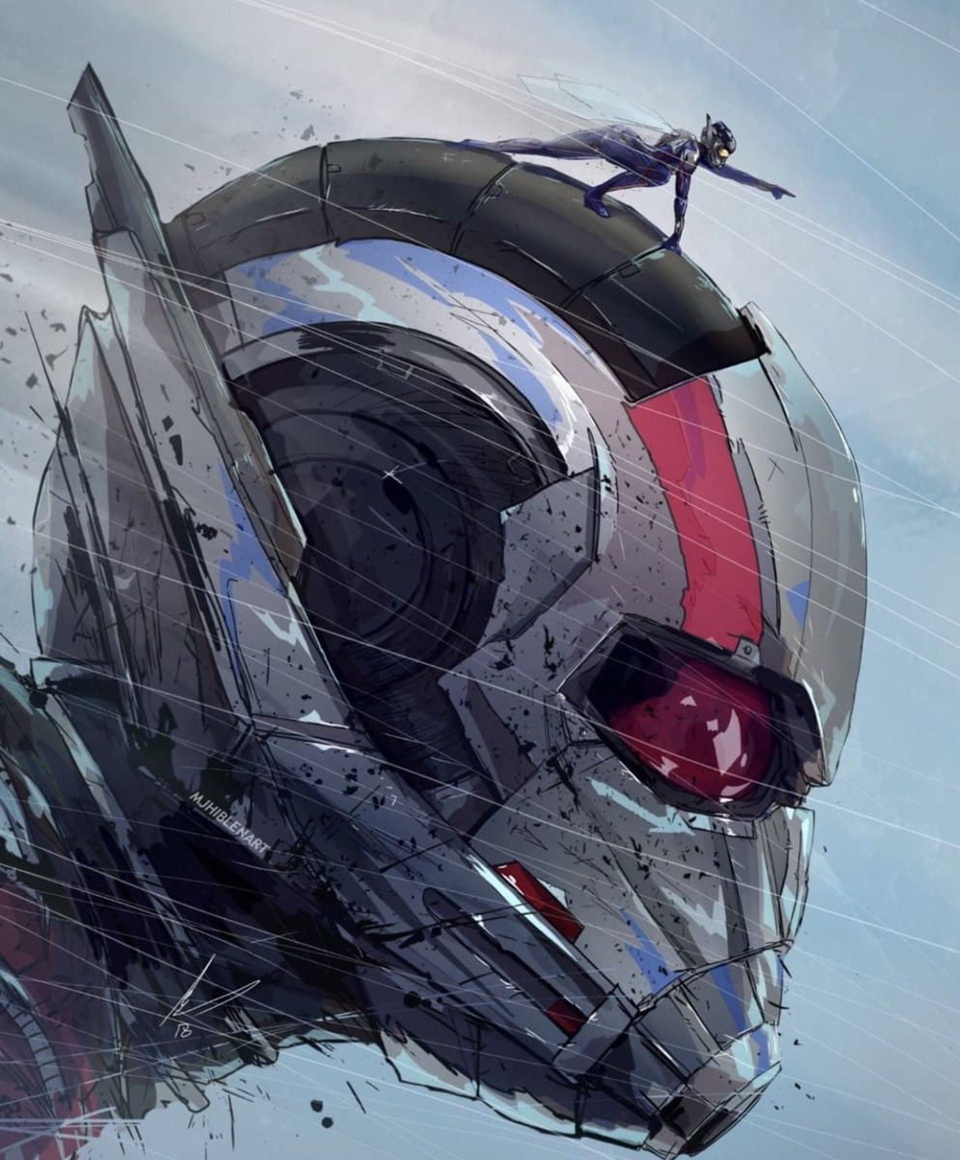 واسپ روی سر انت من در کانسپت آرت فیلم Ant-Man and the Wasp: Quantumania