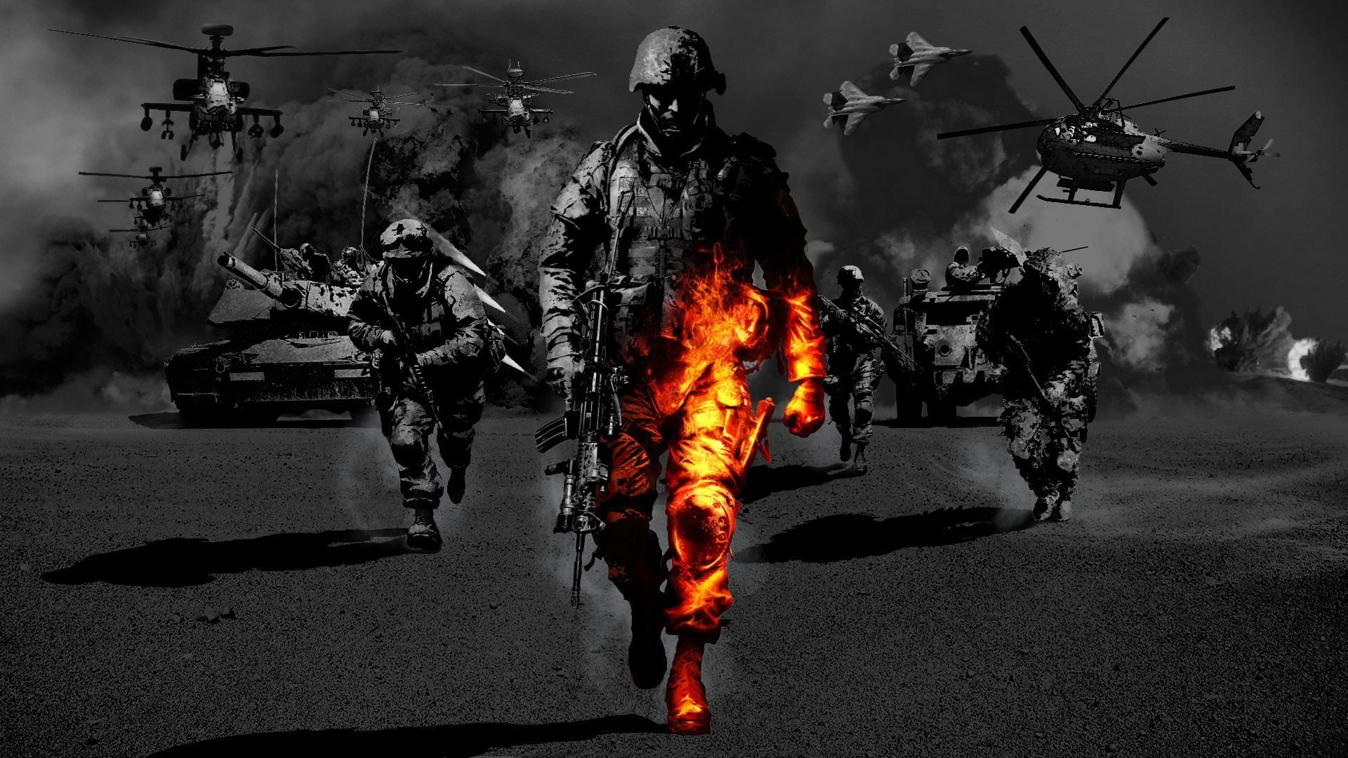 پوستر سیاه و سفید بازی Battlefield: Bad Company 2